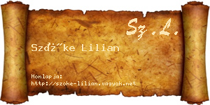 Szőke Lilian névjegykártya
