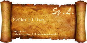 Szőke Lilian névjegykártya