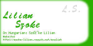 lilian szoke business card